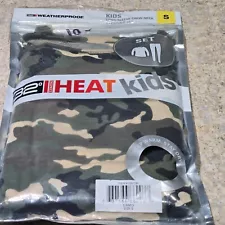 KIDS SMALL GREEN CAMO 32 DEGREES HEAT LONG SLEEVE TEE & LEGGINGS SET BASE LAYER