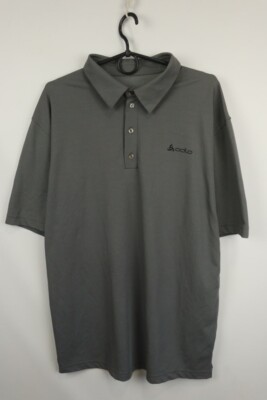 Odlo Gray Polyester Short Sleeve Collar Medium Wash Polo Shirt XL