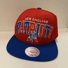 New England Patriots Mitchell  Ness Vintage Collection Hat Snapback Red Blue