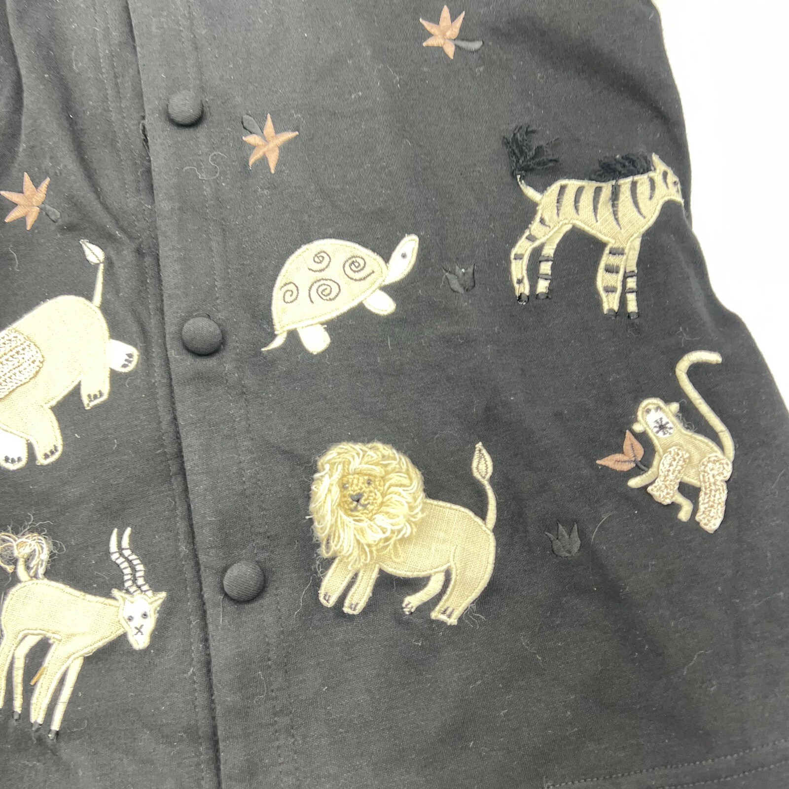 Lisa International patchwork Button Up Blouse Emb… - image 2