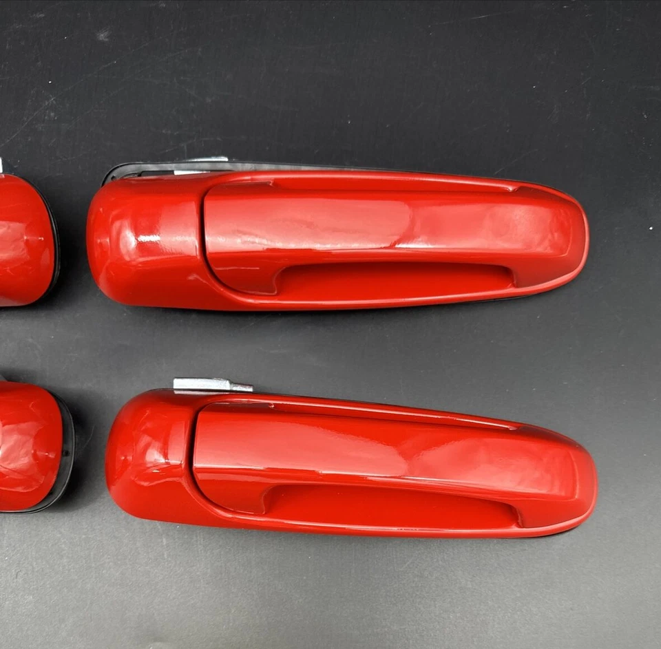 Juego de 4 manijas de puerta exteriores rojas llama para Dodge Ram 1500 02-08 Foto 4 de 4