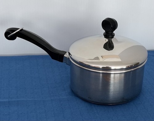 VINTAGE Farberware Soßenpfanne Topf 1 Quart Edelstahl mit Deckel • Thailand
