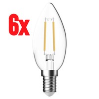 6 X Led Filament Leuchtmittel Kerzen 4W = 40W E14 Klar 500 Lm Neutralweiß 4000K