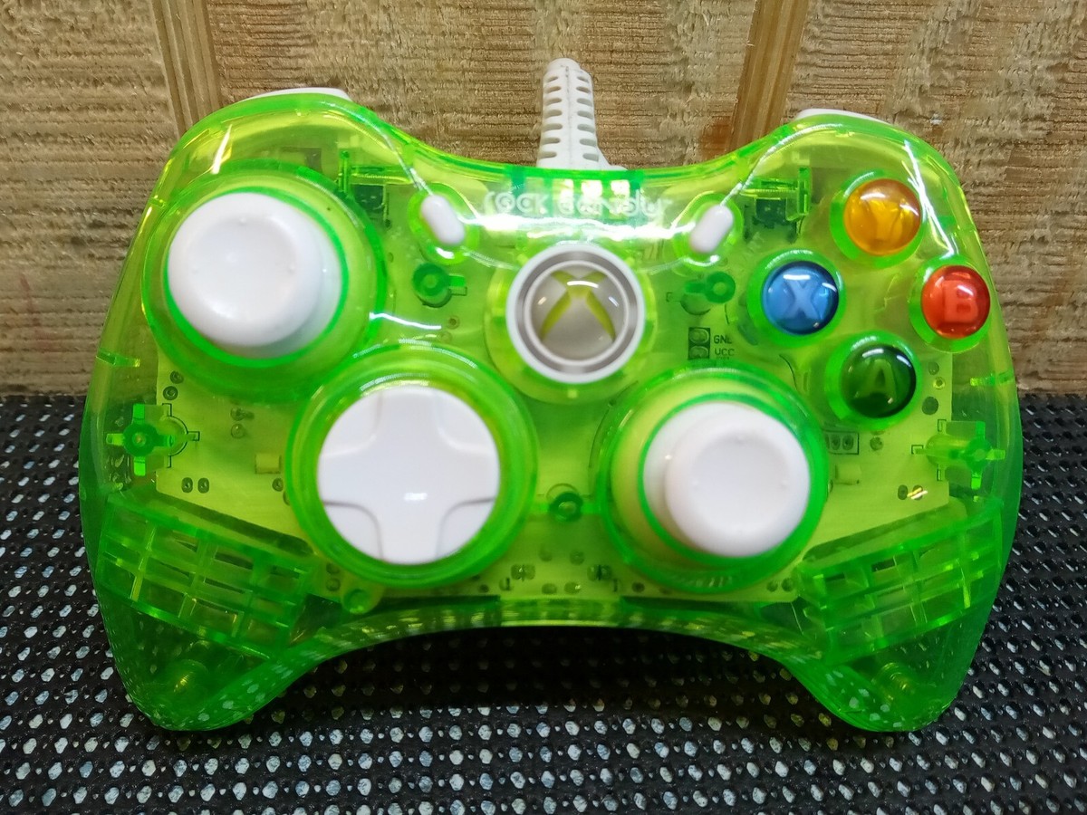PDP Rock Candy Clear Green Wired Controller Xbox 360 Tested