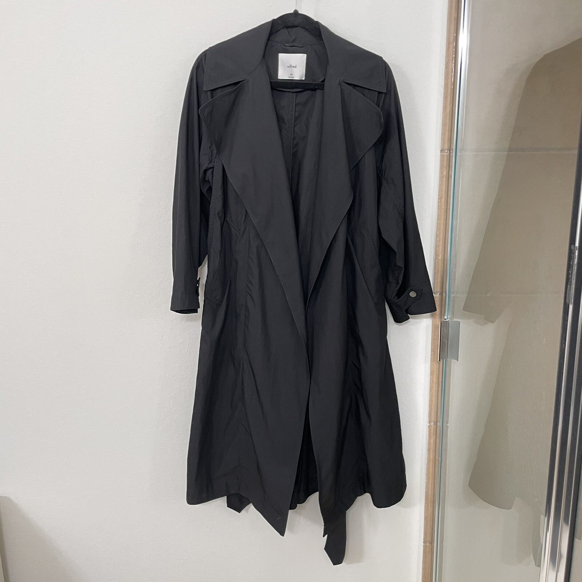 $248 ARITZIA WILFRED Requiem Trench Coat XXS Black Belted