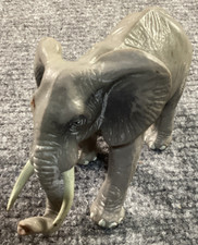 Vintage 1996 Safari Ltd Adult Elephant w/ Tusks Figure 7" L x 4  T