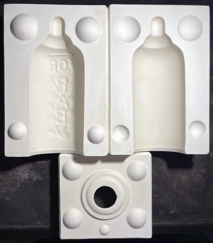 Vintage White Horse Ceramic Slip Casting Mold Baby Bottle Bank "For Baby"  1295