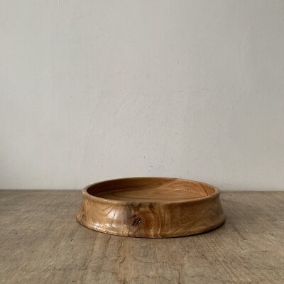Vintage Landhausstil handgedrechselt Ulmenholz Servier Obst Schale Dekor Display
