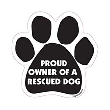 Proud Owner Of A Rescued Dog Paw Car Magnet
