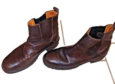 Frye Men's Size 13 Brown Leather Pull-up Ankle Boots;