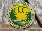 VINTAGE UNITED STATES CIVILIAN CONSERVATION CORPS PORCELAIN SIGN OLD CCC FOREST