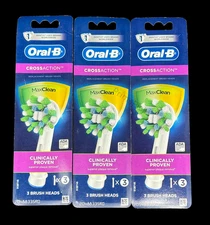 🪥 Lot of 3 Oral-B CrossAction MaxClean Brush Heads ✨ 3 Packs of 3 (9 Total) 🦷