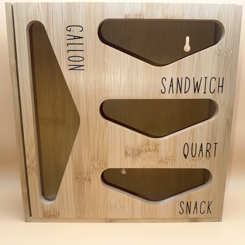 Bamboo Ziploc Bag Storage Organizer Kitchen Drawer Wall Organizer Bags NEW
