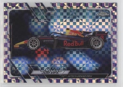 2021 Chrome Formula 1 F2 Cars Purple Checker Flag Refractor Juri Vips Jüri g3g