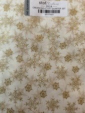 2024 Stof Christmas Cream/Gold 14 Piece Fat Quarter Set New
