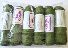 Vintage Yarn Malina 1960s 1970s Green Acrylic 6 New Skeins Avocado Green