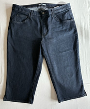 Riders By Lee Womens Mid Rise 5 Pocket Stretch Dark Blue Denim Capri 18 M