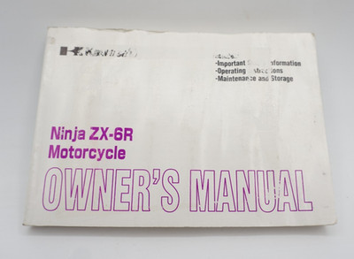 OEM Kawasaki Owner's Manual Ninja ZX-6R # 99987-1486 | eBay