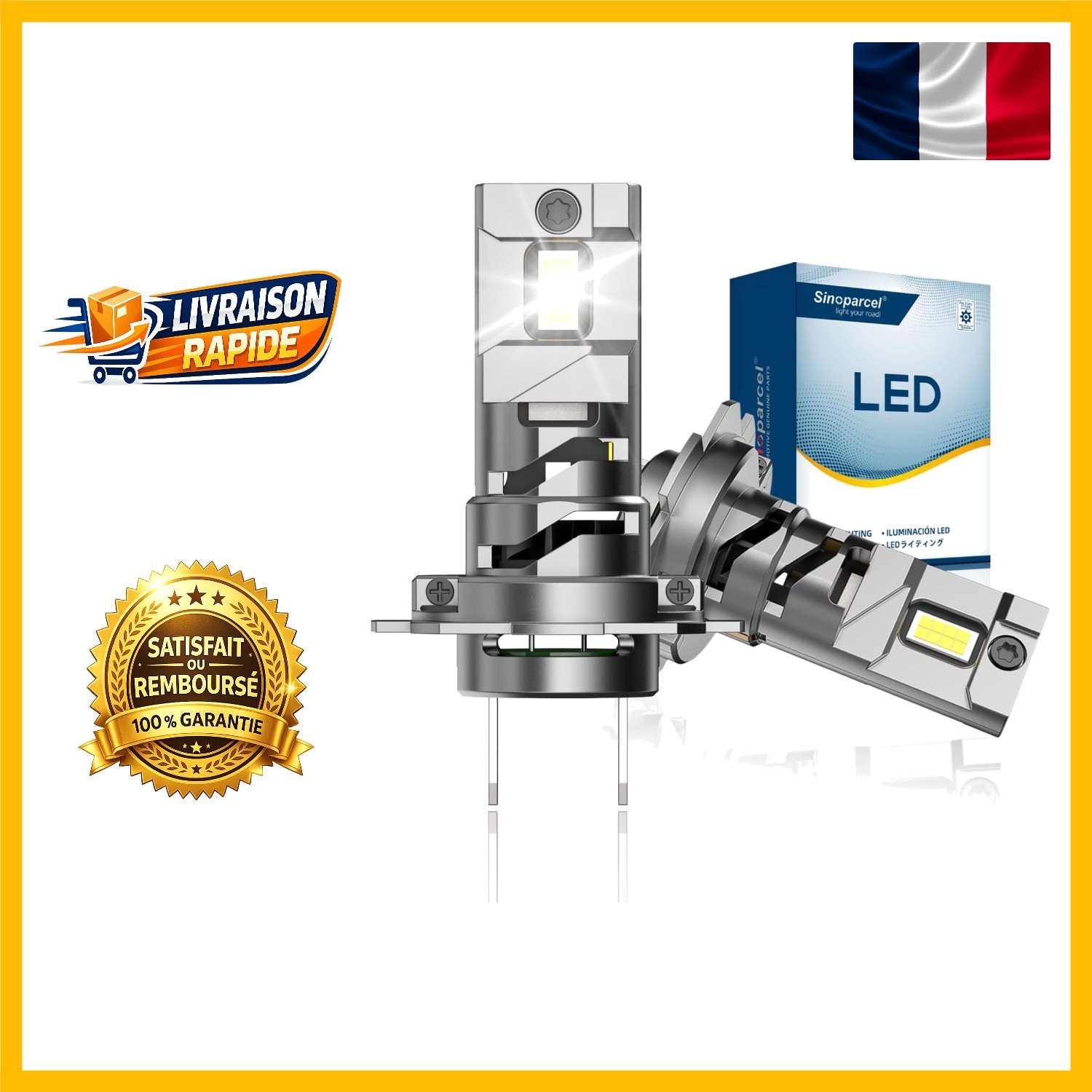 Ampoules LED H7 6500K Sinoparcel pour rouler en toute sécurité sous la pluie