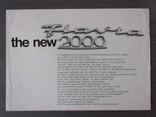 LANCIA FLAVIA 2000 SALOON orig 1969 Sales Brochure - English Text