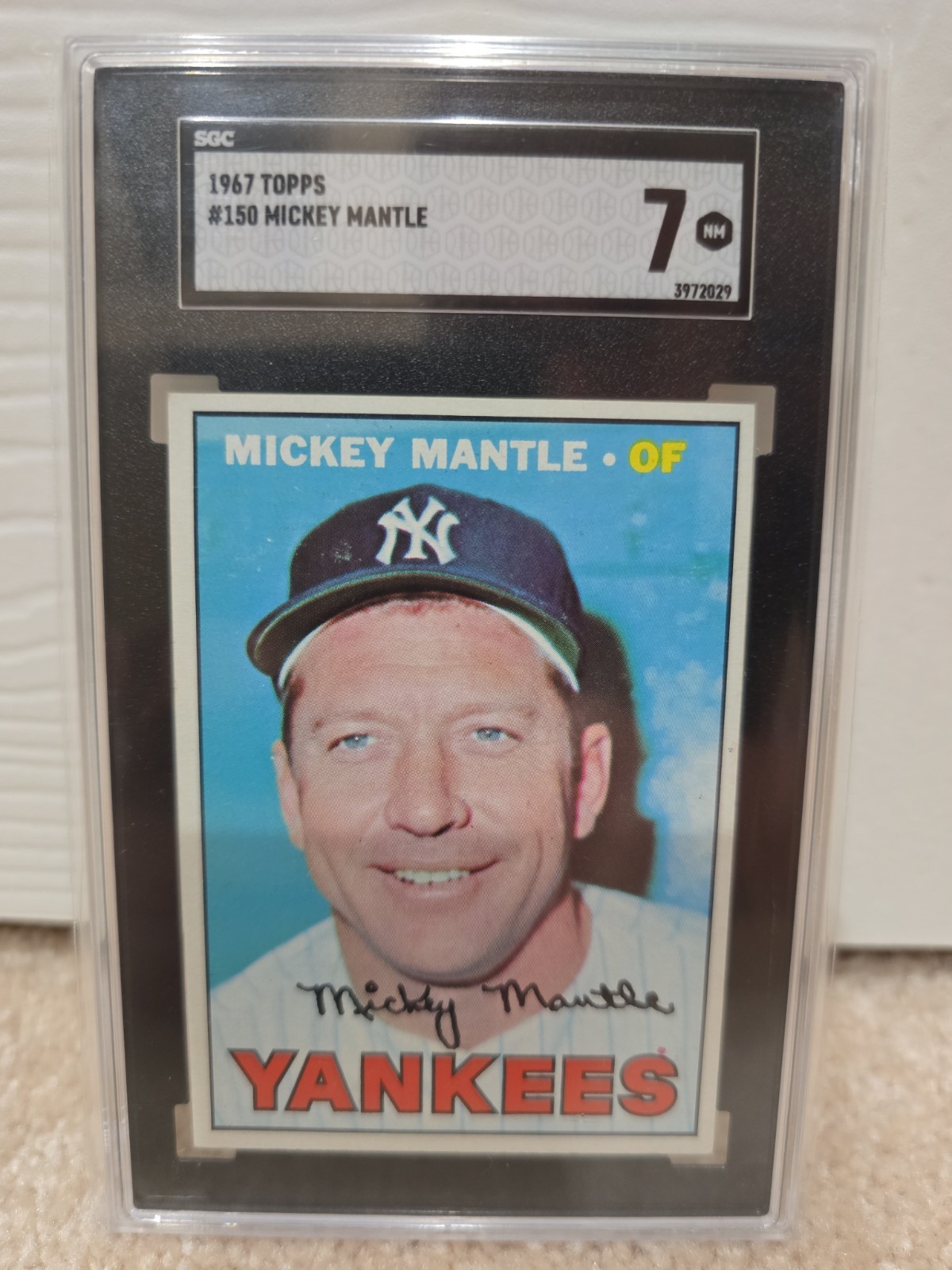 1967 Topps Baseball #150 Mickey Mantle SGC 7 NM Card Yankees HOF 67 TOPPS MANTLE