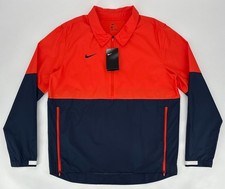 Nike Windbreaker Jacket Mens Large Orange Blue Football 1/2 Zip Retro CI4474-891
