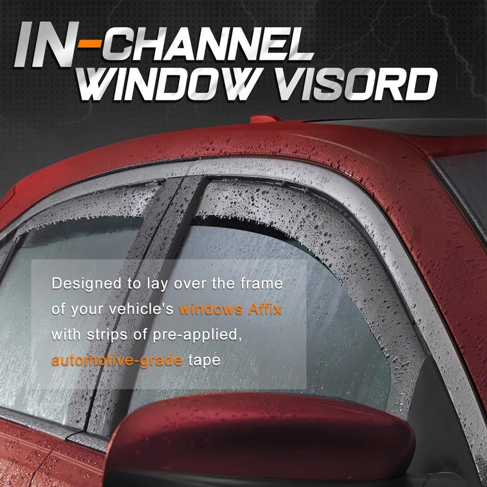 Para 92-24 Ford E150-E450 En Canal Ventana Lateral Viseras Sol Lluvia Protectores Deflector Foto 4 de 4