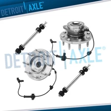 Front Wheel Hub Bearings + Sway Bars for 2011-2019 Silverado Sierra 2500 3500 HD