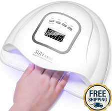 Lámpara de uñas LED UV 120W 45 LED secador rápido de esmalte en gel sensor automático 10/30/60/99s