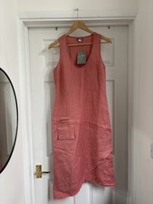 New Women’s Y2K Pink Naf Naf Midi Rustic Summer Dress size 10