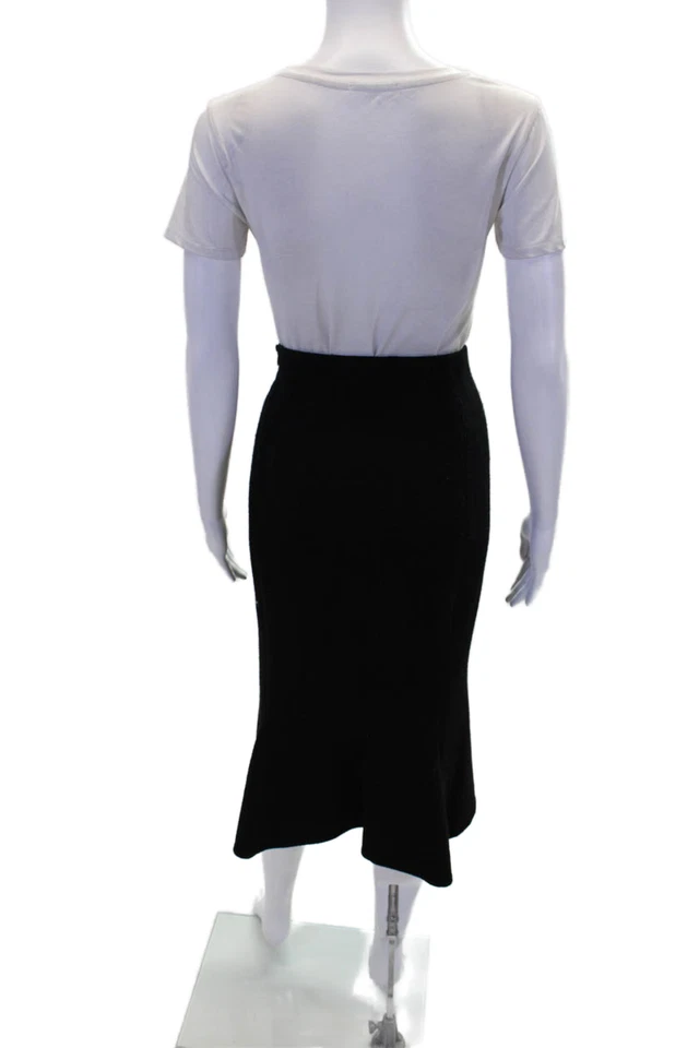 Ralph Lauren Collection Mujer Espalda Cremallera Hasta la Rodilla Falda Tejida Negra Talla 10 Foto 3 de 4