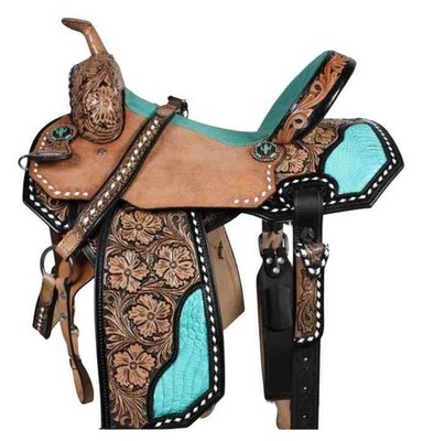 Western Leather Horse Saddle Barrel Racing Wooden Tree Handmade Trail Equestrian