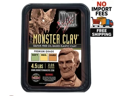 Set of 2 - Monster Clay Premium Grade Modeling Clay - Medium - (4.5lb Tub) - NEW