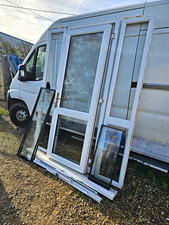 White uPVC Front Entrance Door Glazed Sidelites Frame,