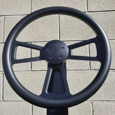 18" Inch Matte Black Semi Truck Steering Wheel Black Vinyl Wrap - 5 Hole