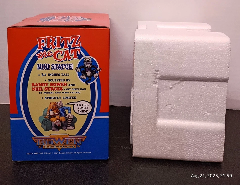 Miniestatua 2003 Bowen Designs Fritz The Cat LE#463/2000 nunca abierta  Foto 4 de 4