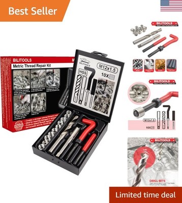 M12x1.5 Thread Repair Kit, HSS Drill Helicoil Repair Kit Metric