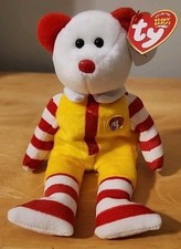 Ty 8.5" Beanie Babies Ronald McDonald The Bear Happy Meals 25th Anniversary 2004