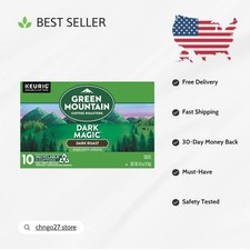 10 Count Green Mountain K-Cups - Rich Dark Roast Flavor for Coffee Aficionados