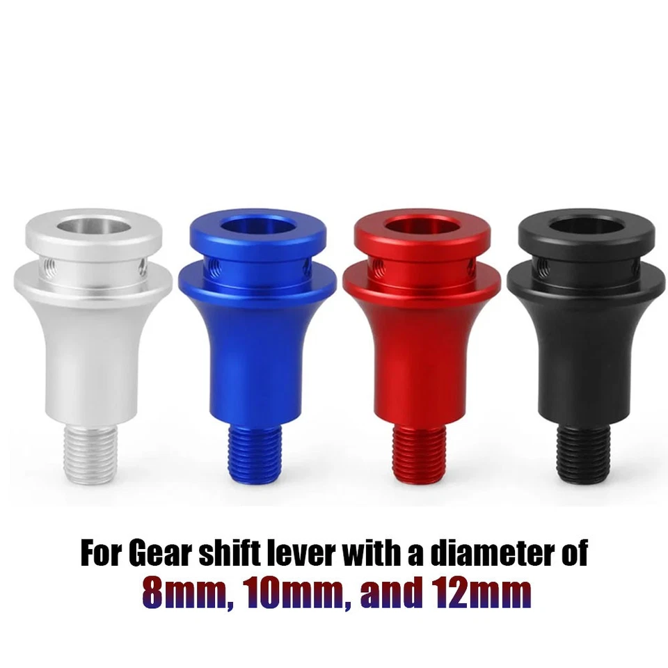 Universal Car Manual Gear Shift Knob Adapter Set Aluminum Alloy M12x1.25 Thread - Image 3 of 4