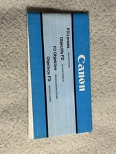 Canon FD Lenses 1979 Camera Lens Instruction Manual / Guide Photography 70s