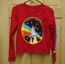 Chemistry NASA SPACE SHUTTLE Red Cropped Long Sleeve Sweatshirt Size Small