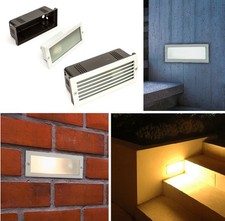 Outdoor Brick Light Recessed Garden Patio Step Wall Light IP65 Requires E27 Bulb