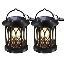Solar Lanterns Outdoor Waterproof, Upgraded Bright LED Lanterns, 2 Pack, Blac...