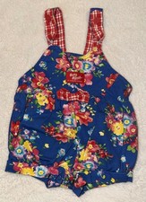 Oshkosh Baby B gosh Gingham and Floral Bubble Overalls - Cottagecore