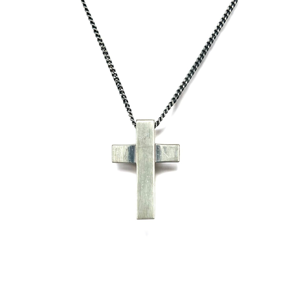 GUCCI Italy Made Fancy Cross Necklace Choker Pendant Silver SV925 