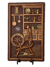 Nice VTG 3D Copper Simulated Miller Studio Wall Art Picture Colonial Kitchen