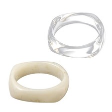 2 Pcs Square Acrylic Resin Bangle Bracelet Wristbands Cuff Bracelets Vintage Wid