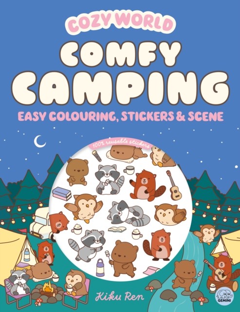 Cozy World Comfy Camping Easy Colouring and Sticker Scene by Kiku Ren PAPERBACK - Image 4