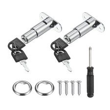 2Pcs 40mm(1-4/7") Drawer Desk Cabinet Push Plunger Lock Keyed Different
